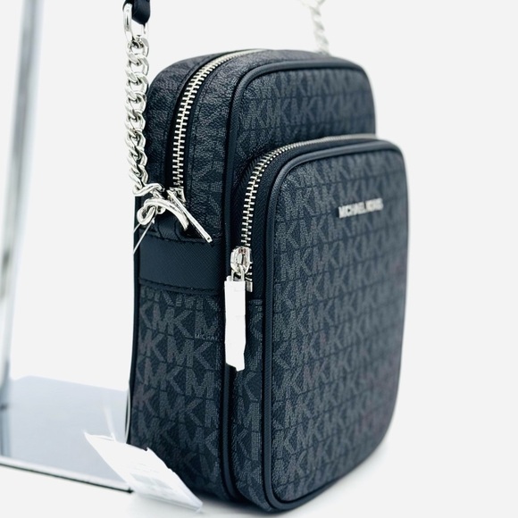 Michael Kors Medium NS Chain Xbody Bag Black Signature - Picture 4 of 11